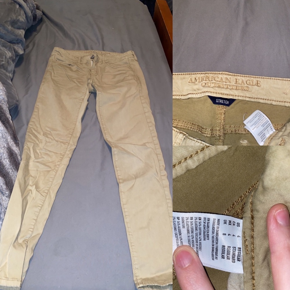 American eagle stretch-fit beige jeggings